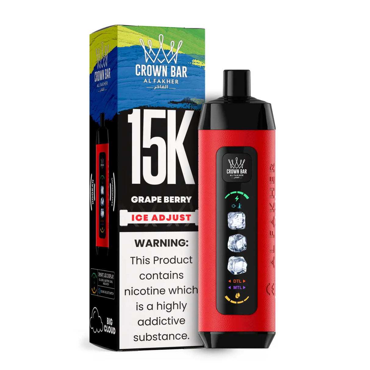 Al Fakher Vape - Crown Bar 15000 Ice - Grape Berry