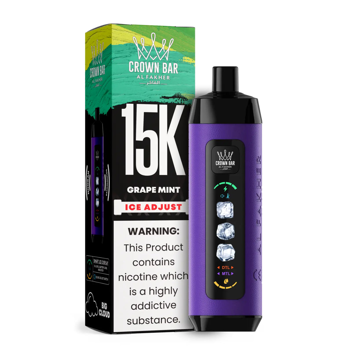 Al Fakher Vape - Crown Bar 15000 Ice - Grape Mint