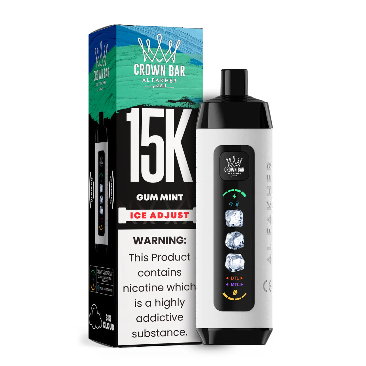 Al Fakher Vape - Crown Bar 15000 Ice - Gum Mint