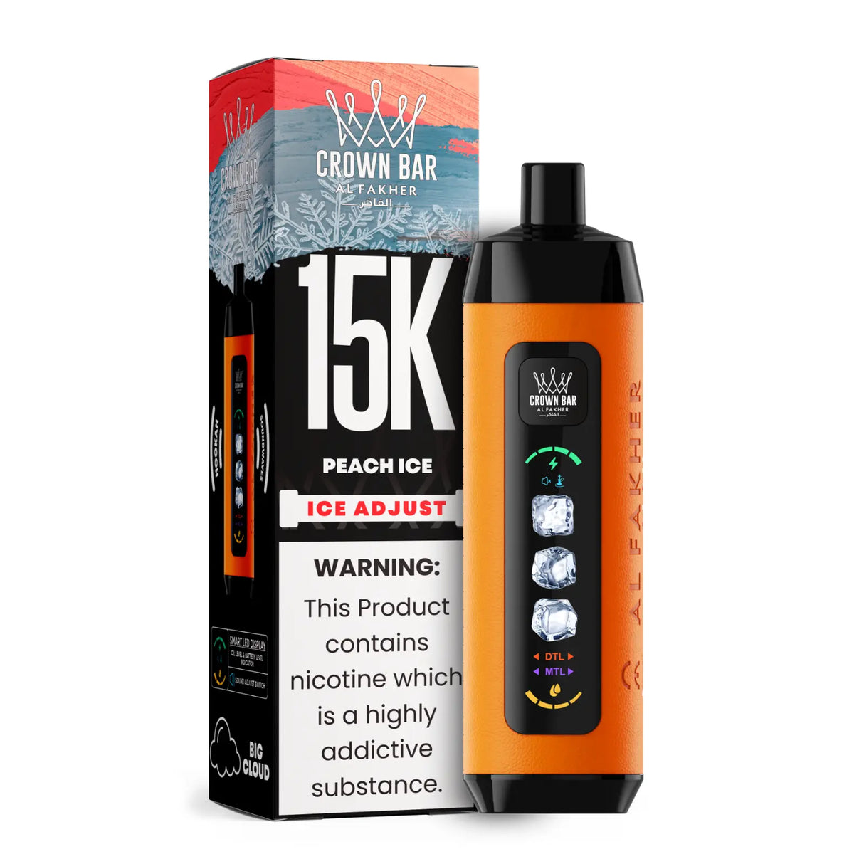 Al Fakher Vape - Crown Bar 15000 Ice - Peach Ice