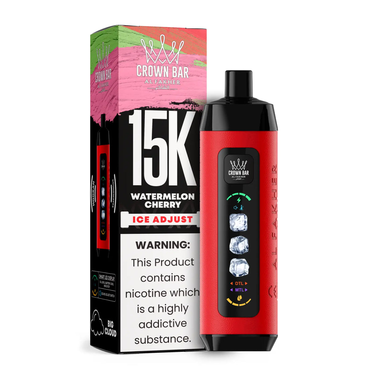 Al Fakher Vape - Crown Bar 15000 Ice - Watermelon Cherry