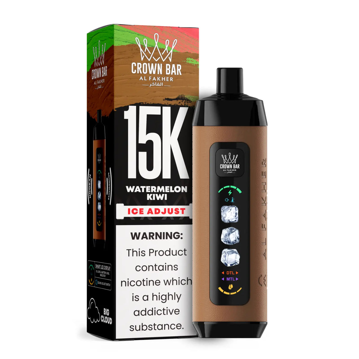 Al Fakher Vape - Crown Bar 15000 Ice - Watermelon Kiwi