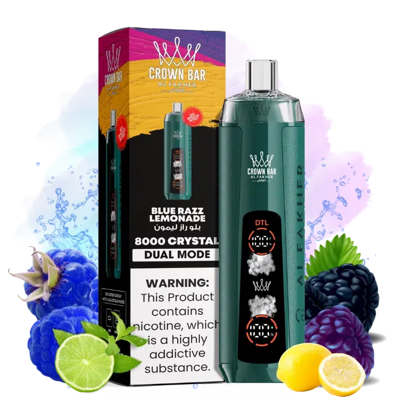 al fakher vape - 8000 crystal - blue razz lemonade