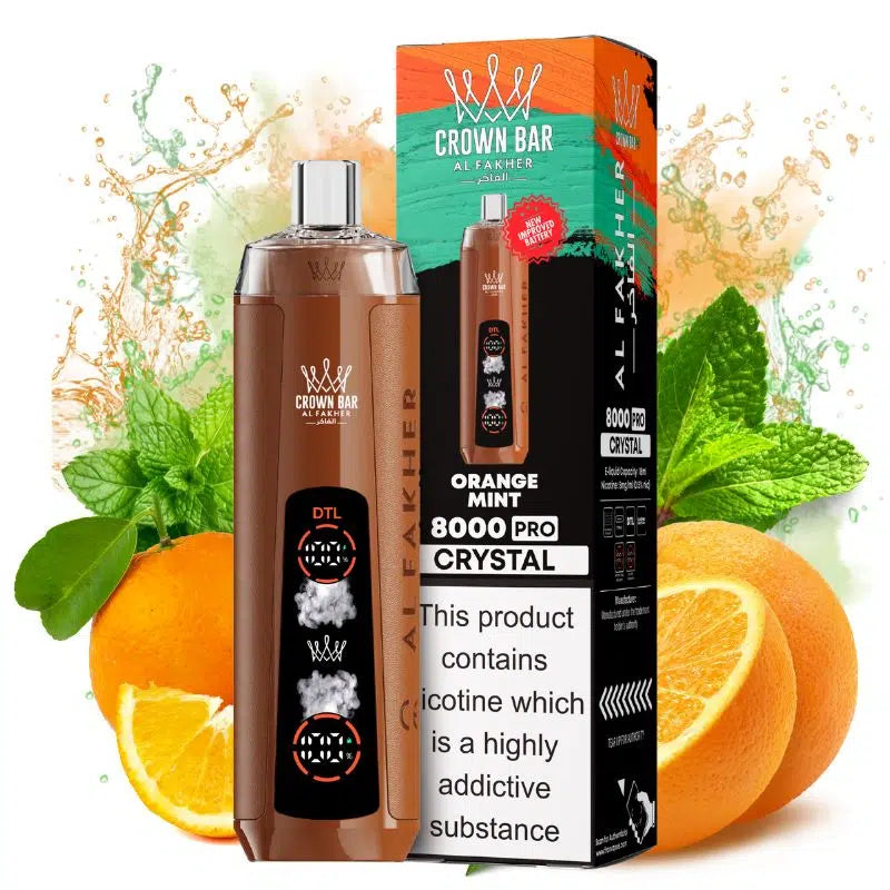 al fakher vape - 8000 crystal - orange mint