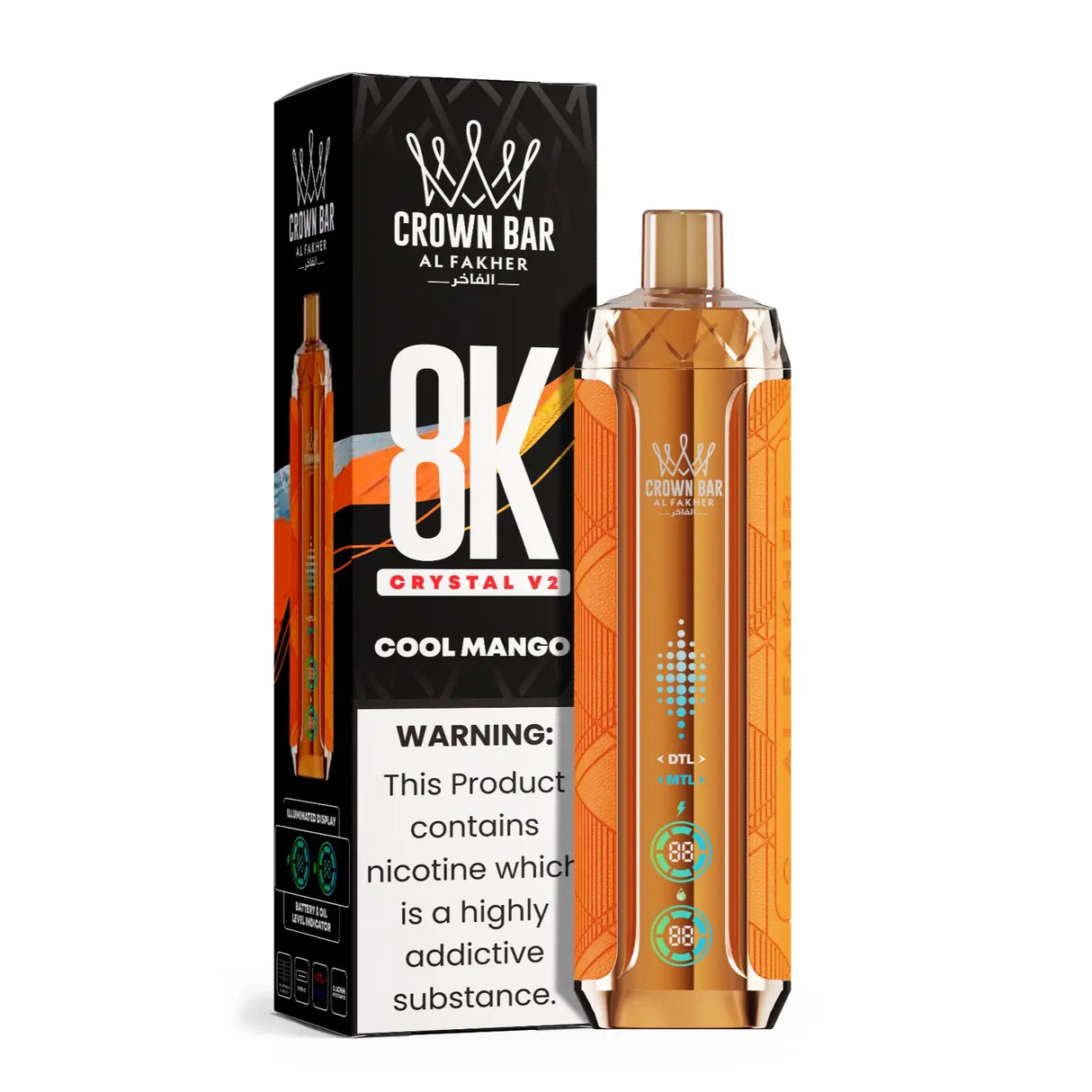 al fakher vape - 8000  crystal  V2 - cool mango