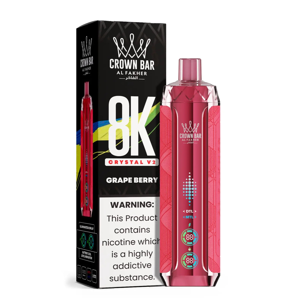 Al Fakher Vape 8000 Crystal V2 Crown Vape Al Fakher Vape 8000 Crystal V2 Crown Vape
