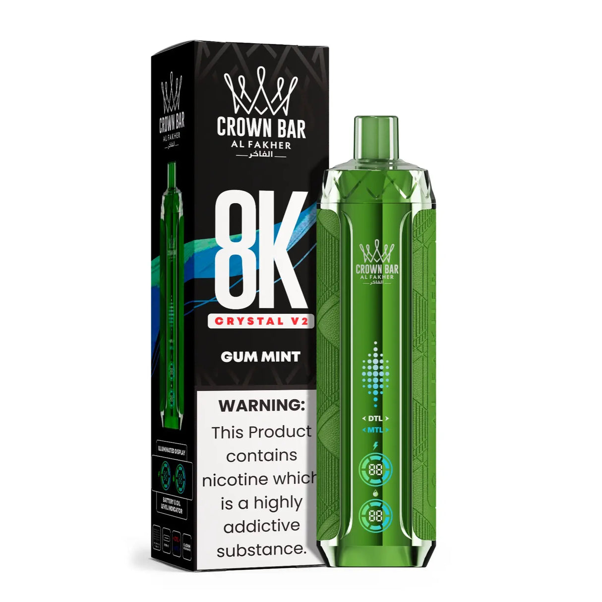 Al Fakher Vape 8000 Crystal V2 Crown Vape Al Fakher Vape 8000 Crystal V2 Crown Vape