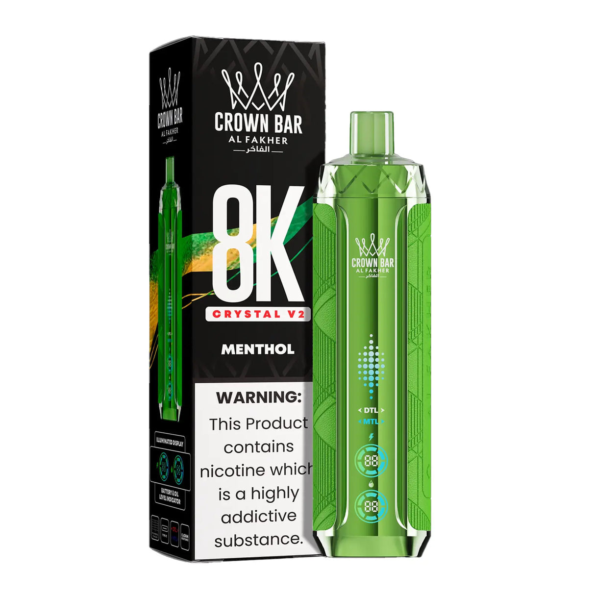 al fakher vape - 8000  crystal  V2 - menthol