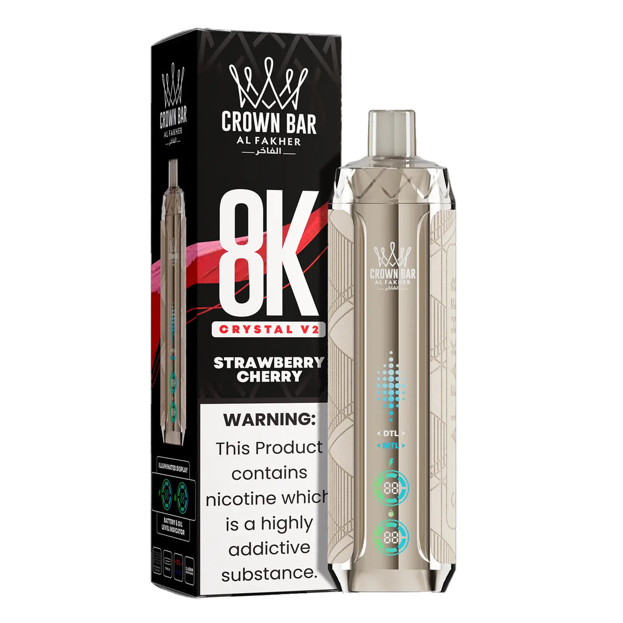 al fakher vape - 8000  crystal  V2 - strawberry cherry