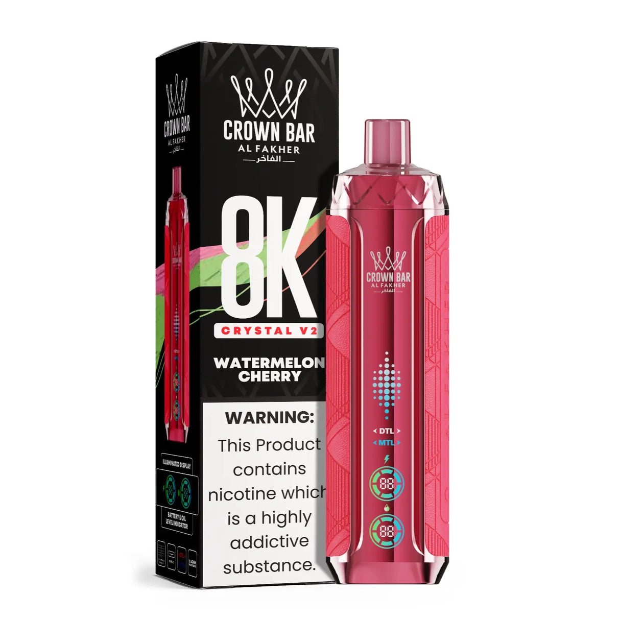 al fakher vape - 8000  crystal  V2 - watermelon cherry