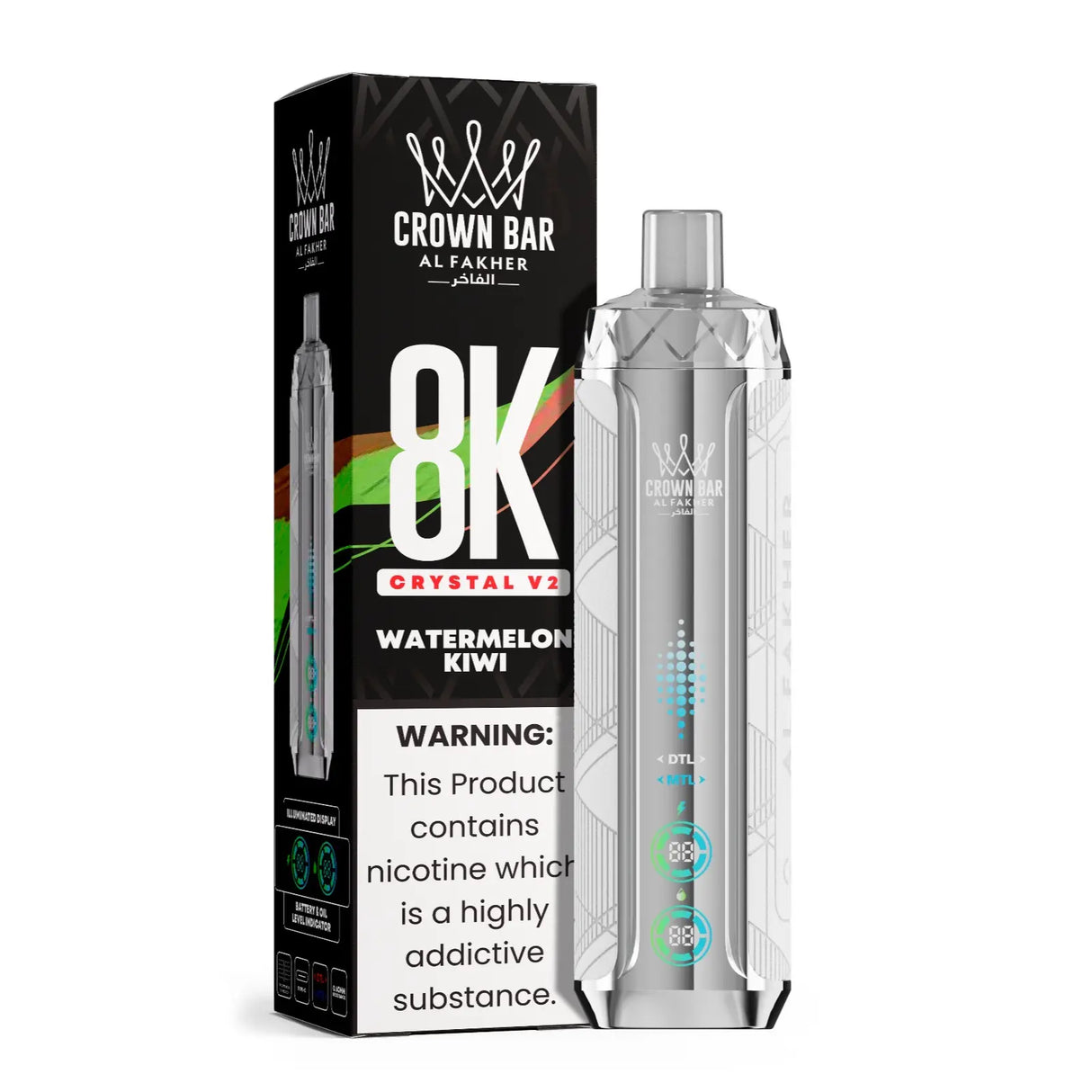 al fakher vape - 8000  crystal  V2 - watermelon kiwi
