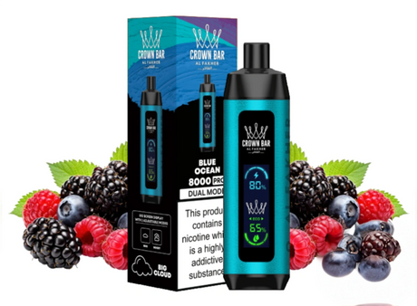 al fakher vape - 8000  dual mode - berry blue
